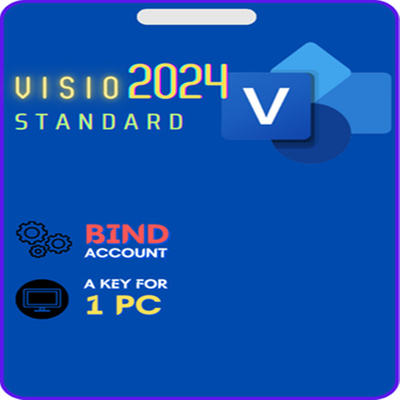 Global Version License Key Visio 2024 Standard Bind 1 User