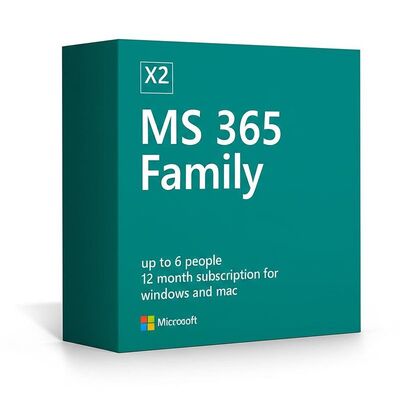 MS 365 Family up to 6 people 12 month Subscription for windows and mac