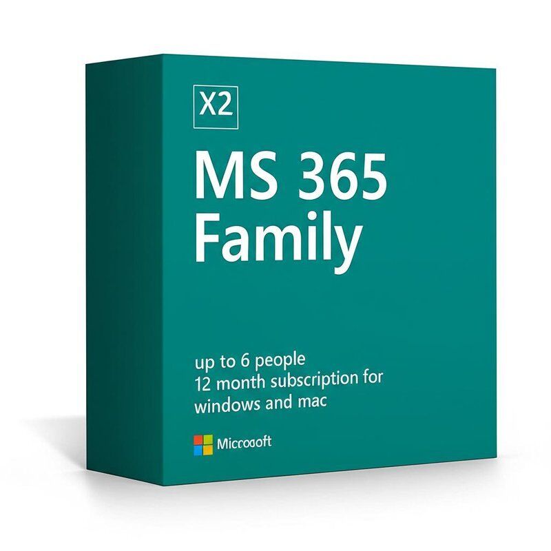 MS 365 Family up to 6 people 12 month Subscription for windows and mac